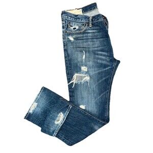 Abercrombie & Fitch Jeans Mens 34x32 Remsen Low Rise Slim Straight Distressed
